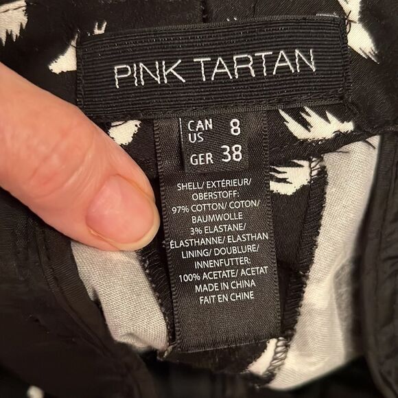 Pink Tartan size 8 Black & white pants w/ belt loops front and back pockets EUC - Picture 4 of 13